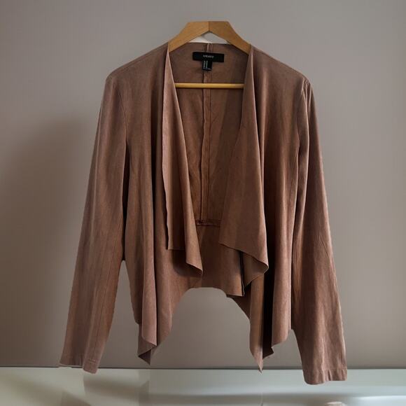 Forever 21 Jackets & Blazers - Forever21 Mauve Faux Suede Jacket Open-front, flowy and effortless look Size M